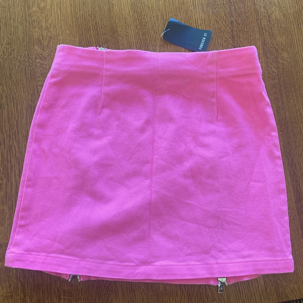 Pink Denim miniskirt S two zippers